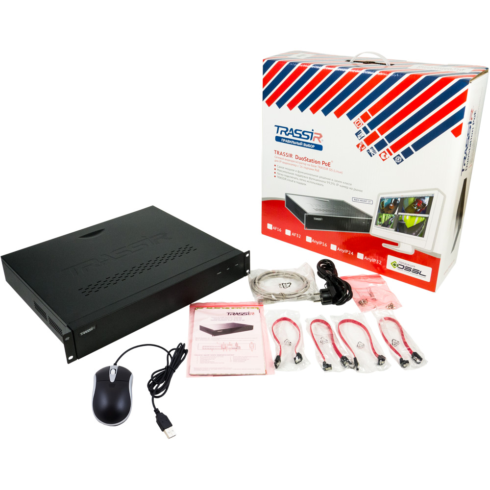 IP-регистратор с 16 PoE портами для IP-камер ActiveCam и HikVision – TRASSIR DuoStation AF 16-16P