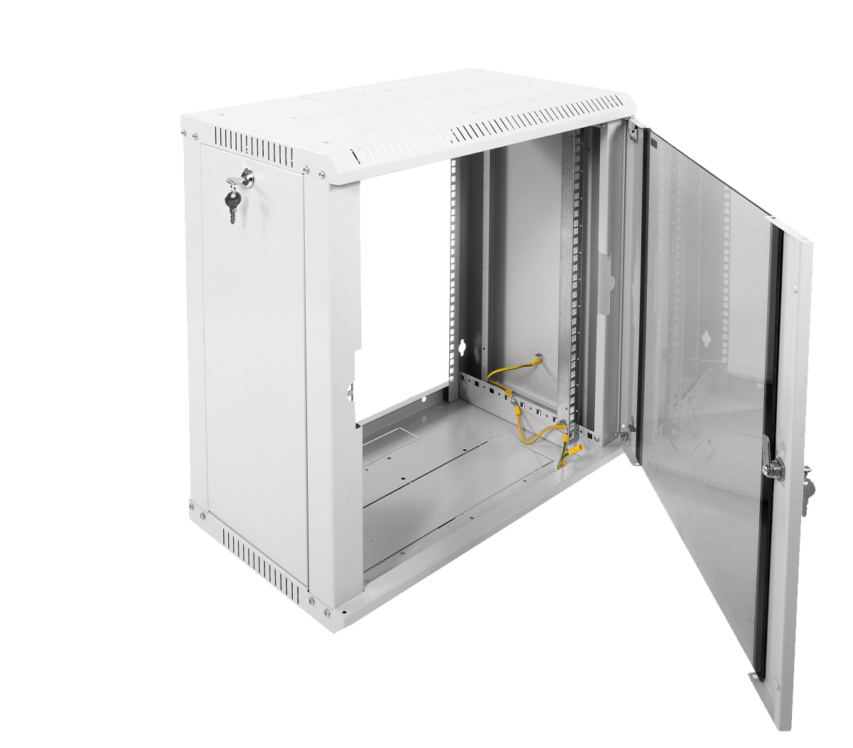 Шкаф телекоммуникационный настенный разборный ЭКОНОМ 12U (600 × 350) дверь стекло, цвет черный