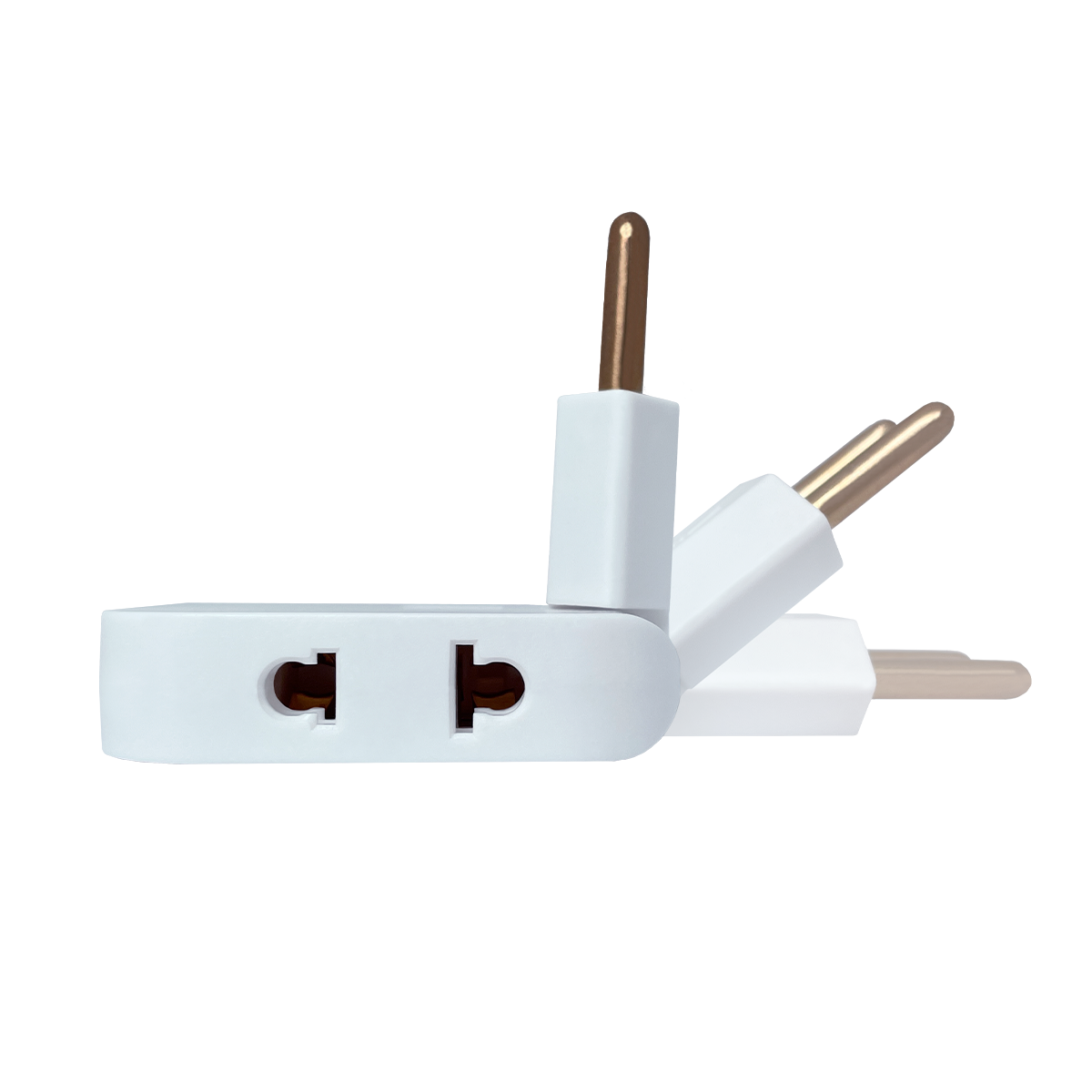 Тройник для розетки плоский, белый, без USB