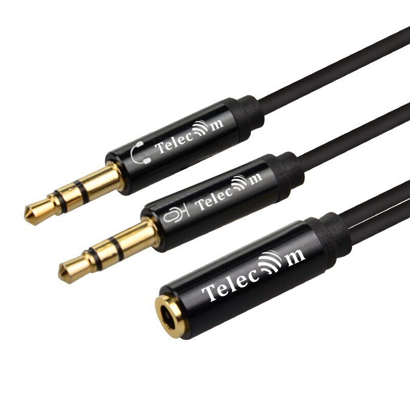 Кабель-адаптер  2*3.5ST(M)/3.5 ST(F), 0.2м, Telecom PRO <TAV205M-0.2M>