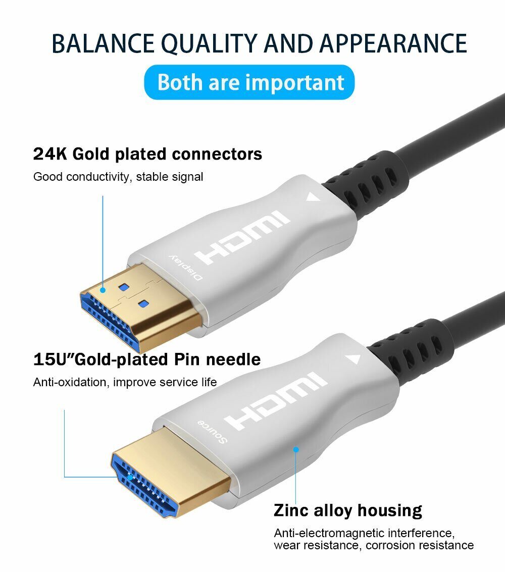 Активный оптический кабель HDMI 19M/M,ver. 2.0, 4K@60 Hz 40m  Telecom <TCG2020-40M>