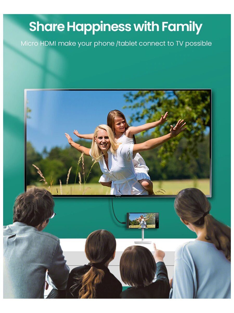 Кабель HDMI-19M --- MicroHDMI-19M ver 2.0+3D/Ethernet,1m Telecom <TCG206-1M>