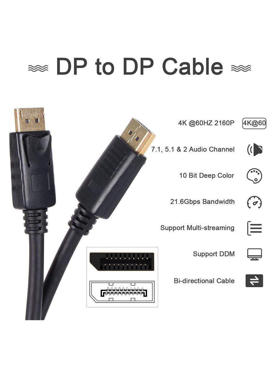 Кабель соединительный DP-DP 1.2V 4K@60Hz  3м TELECOM PRO <CG720-3M>