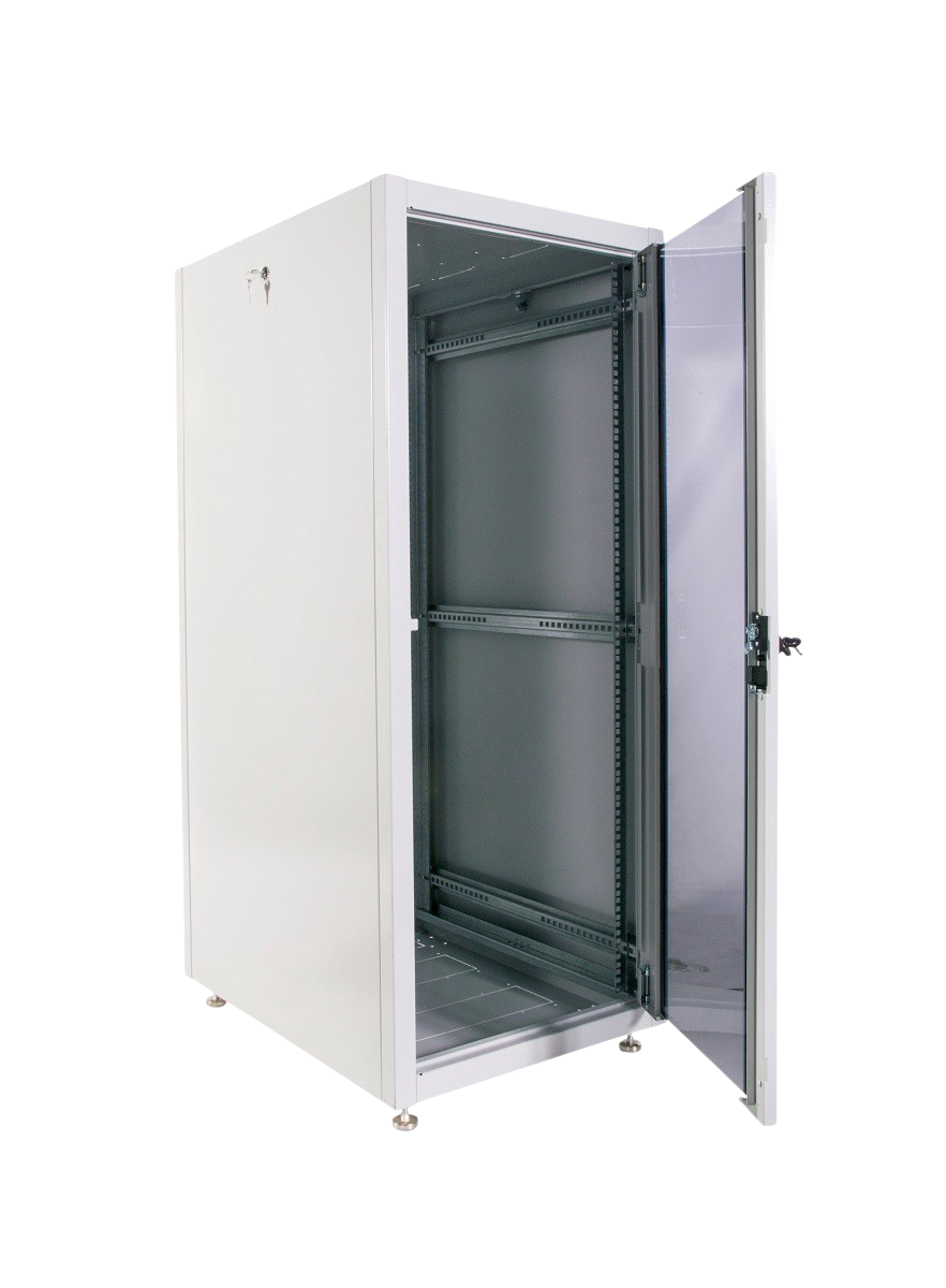 Шкаф телекоммуникационный напольный ЭКОНОМ 24U (600 × 600) дверь стекло, дверь металл