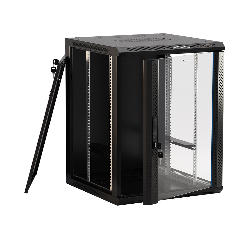 Шкаф настенный 19", 15U Hyperline TWB-1566-GP-RAL9004