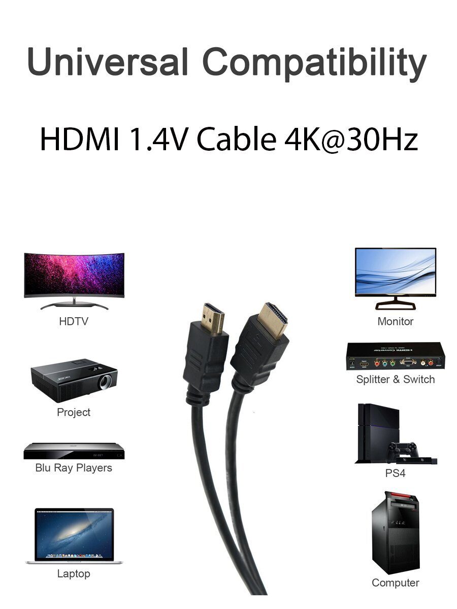 Кабель HDMI 19M/M+2 фильтра 1.4V+3D/Ethernet iOpen (Aopen/Qust) <ACG511D-1.8M> 1,8/2m