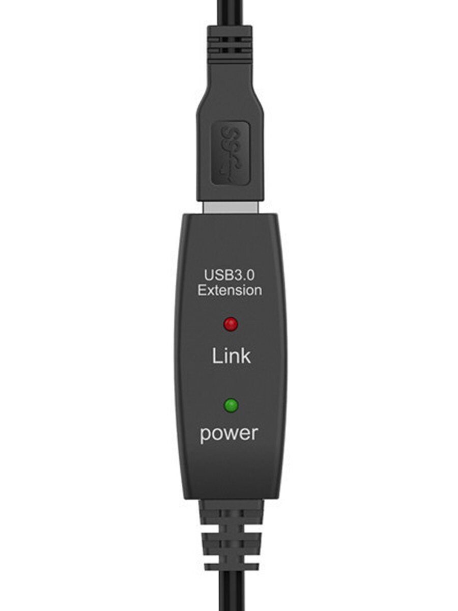 Кабель-адаптер USB3.0-repeater, удлинительный активный <Am-->Af> 10м iOpen (Aopen/Qust)<ACU827A-10M>