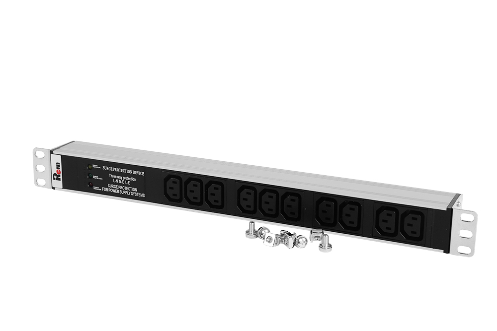 Блок розеток Rem-10 без шнура с фил. и инд., 10 IEC 60320 C13, вход IEC 60320 C14, 10A, алюм.