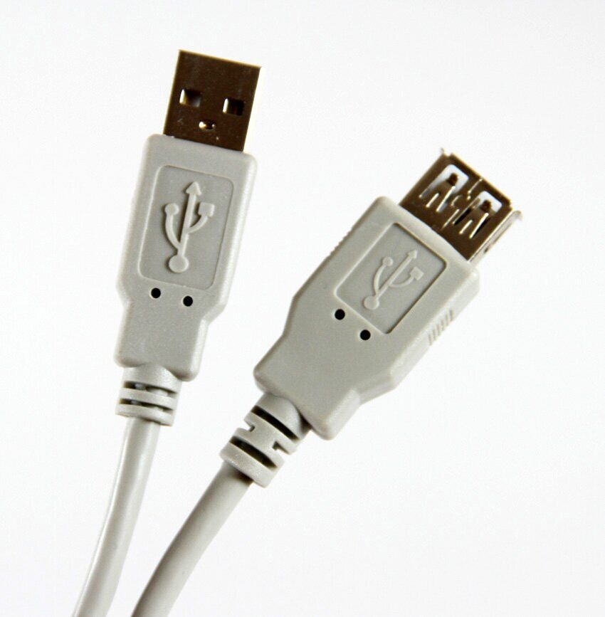 Кабель удлинительный USB2.0 AM/AF 1.8m серый Aopen/Qust (ACU202-1.8MG)