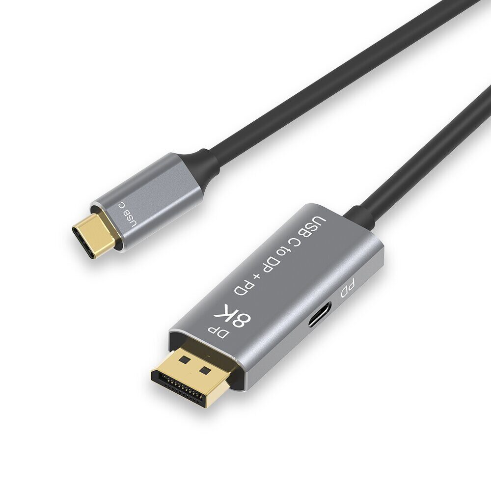 Кабель-адаптер USB Type-Cm --> DP1.4v (m) 8K@60Hz, PD 100W,1.8m , Alum Shell,VCOM <CU480MCPD-1.8M>
