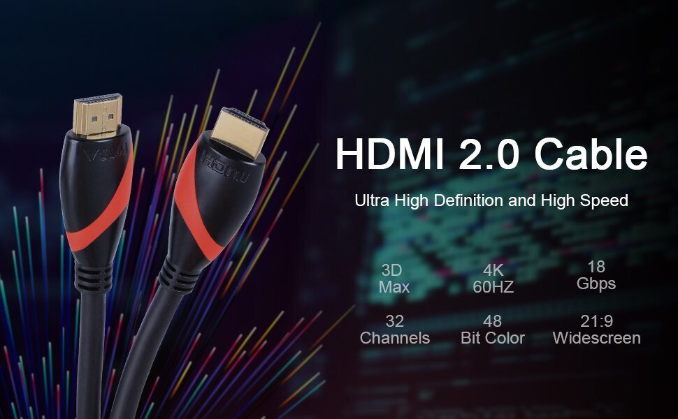 Кабель HDMI 19M/M ver. 2.0 black red, 1.5m VCOM <CG525-R-1.5>
