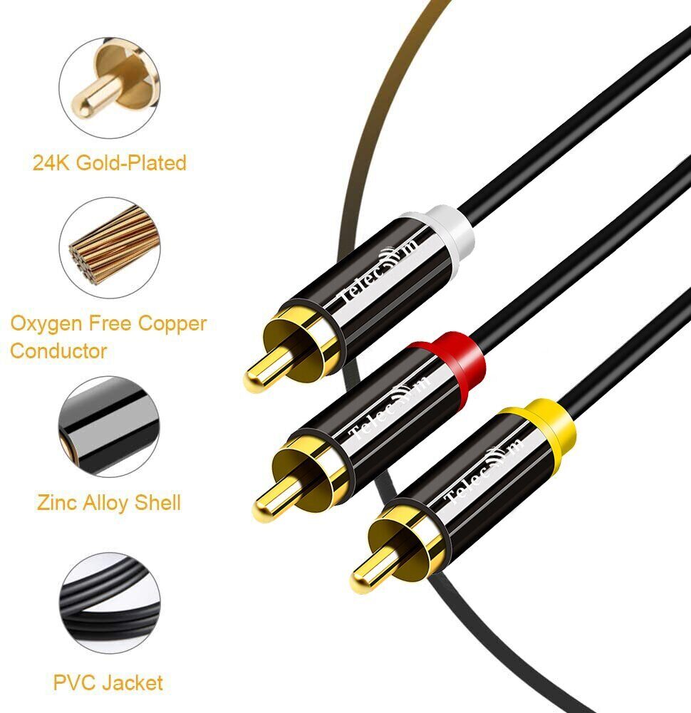 Кабель соединит 3.5 Jack (M)/3 RCA (M), 1.5м, Telecom PRO<TAV4545M-1.5M>