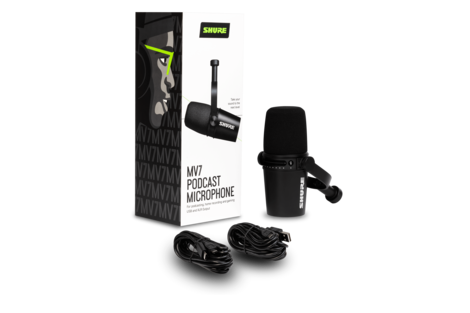 Динамический микрофон для подкастов с разъемами XLR/USB SHURE MV7-K