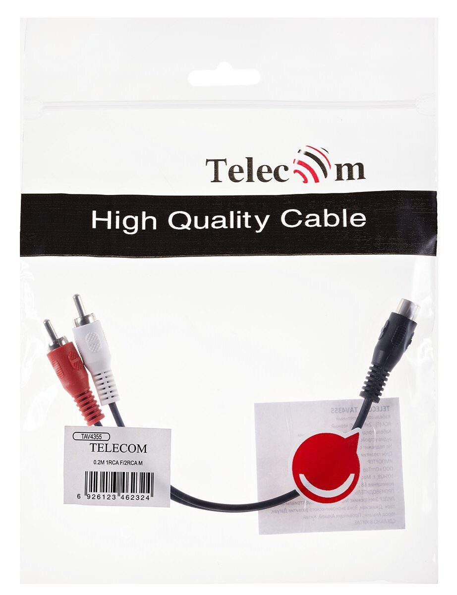 Кабель Телеком 1RCA (F) - 2RCA (M)