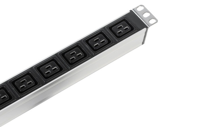 Вертикальный блок розеток Rem-16 с авт. 16А, 10 Schuko, 10 IEC 60320 C19, 16A, алюм.,33-48U,колодка