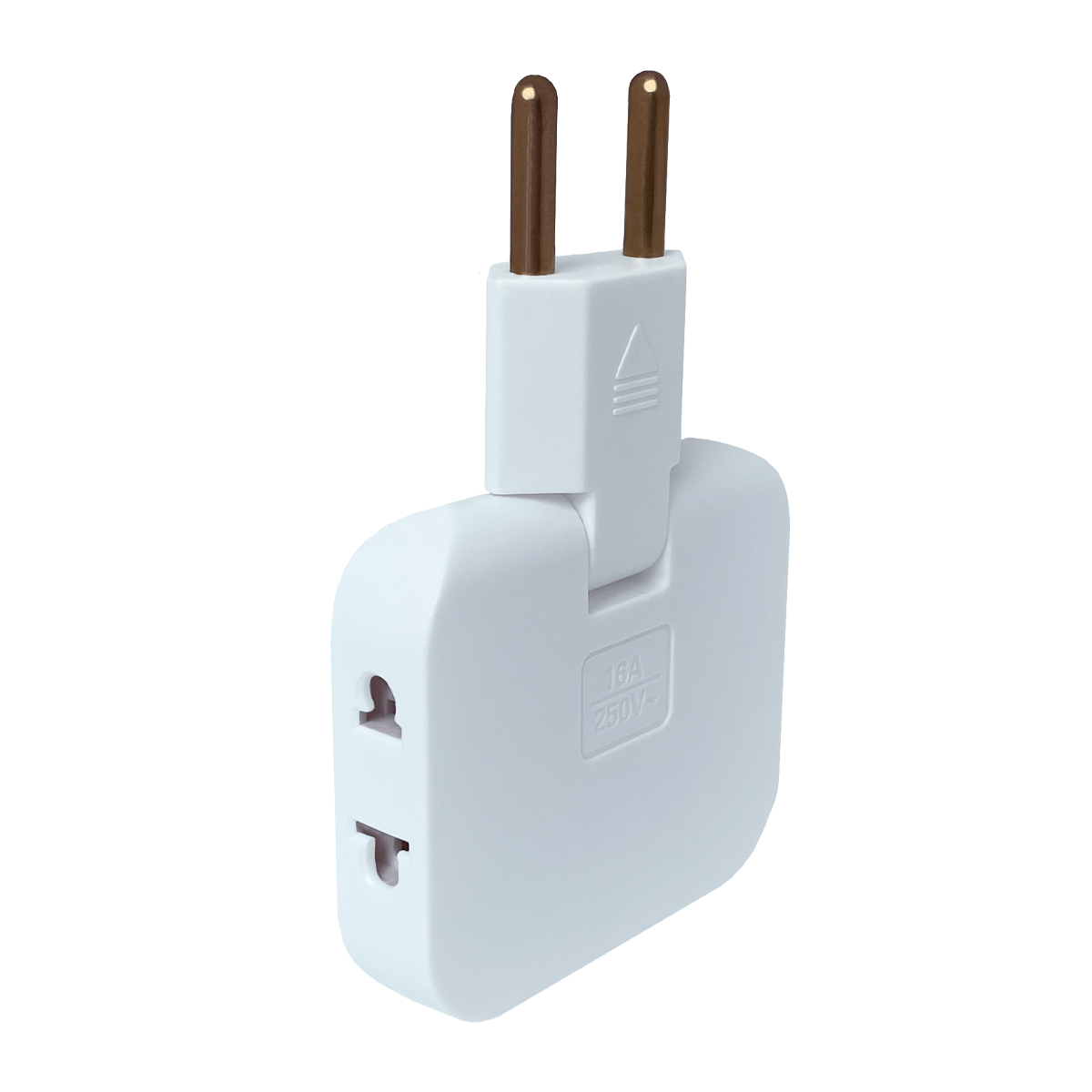 Тройник для розетки плоский, белый, без USB