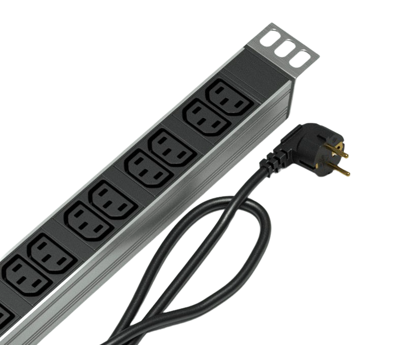 Вертикальный блок розеток Rem-16 с фил. и инд., 25 IEC 60320 C13, алюм., 42-48U, шнур 3 м.