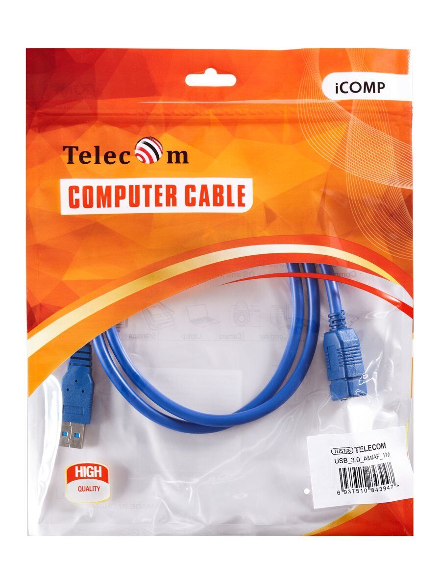 Кабель удлинительный USB3.0 Am-Af 1m Telecom (TUS706-1M)