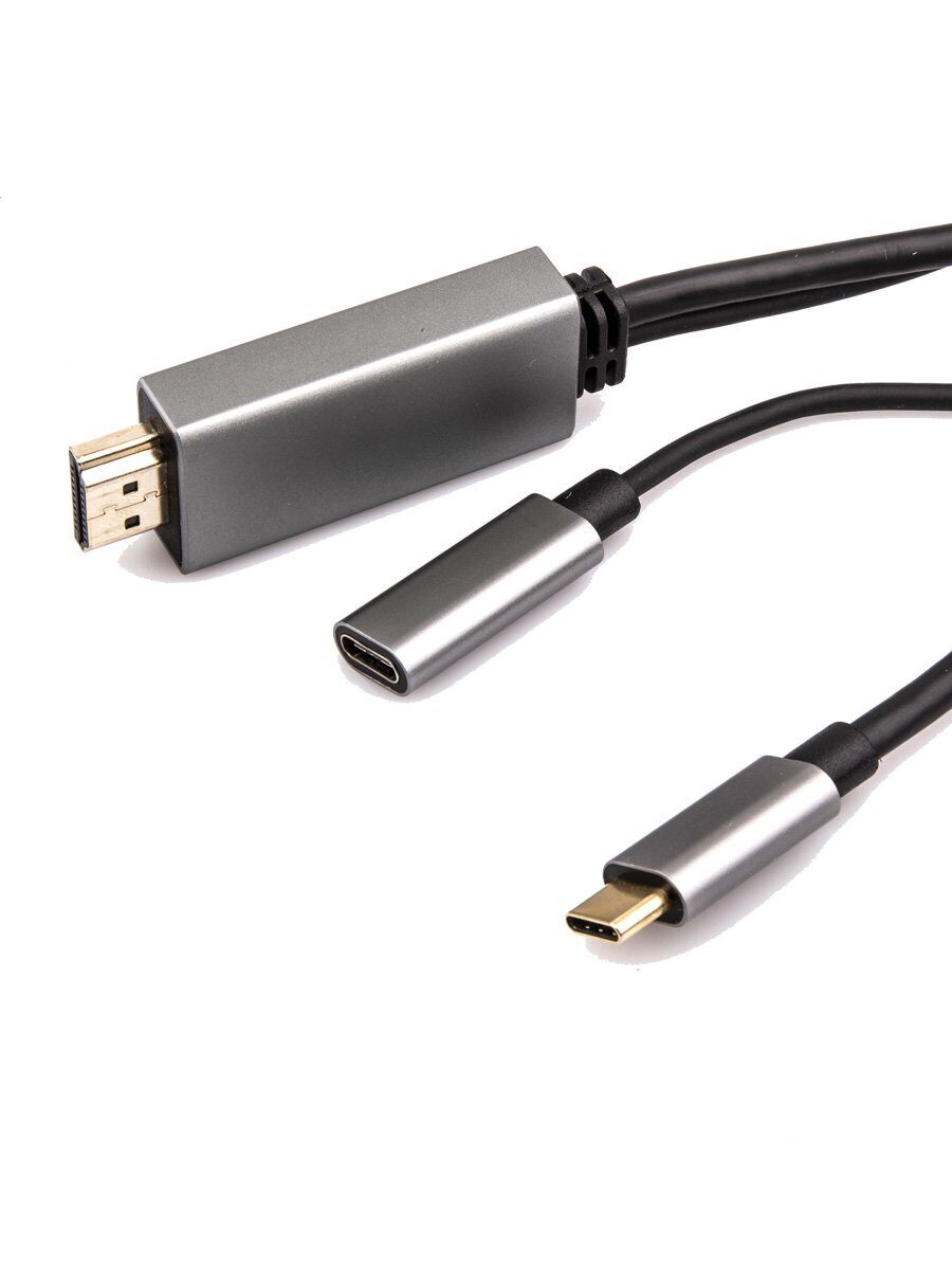 Кабель-адаптер USB 3.1 Type-Cm --> HDMI A(m) 4K@60Hz, 1.8m , PD, Alum Shell,VCOM <CU423MCPD-1.8M>