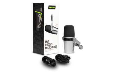 Динамический микрофон для подкастов с разъемами XLR/USB SHURE MV7-K