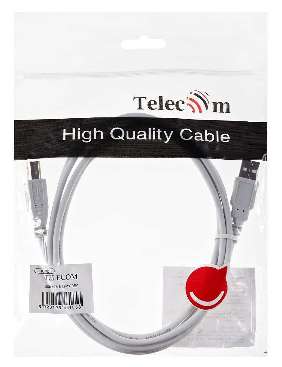 Кабель TELECOM USB2.0 A to B (1.8м)