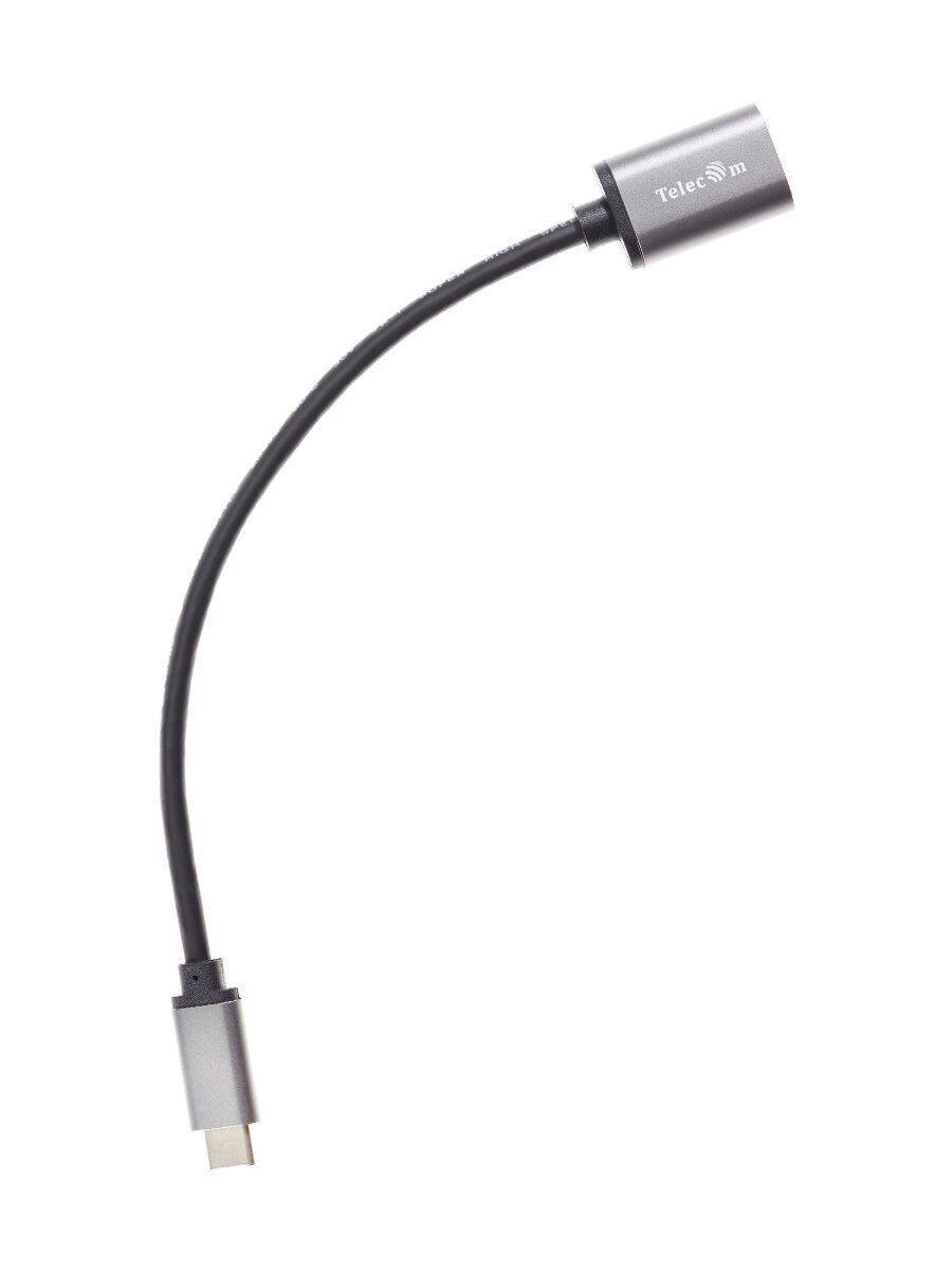 Кабель-адаптер  Type-Cm --> USB 3.0 Af , OTG, 1,5A , 5,0Gbps , Alum grey 0,2m Telecom (TC409M)