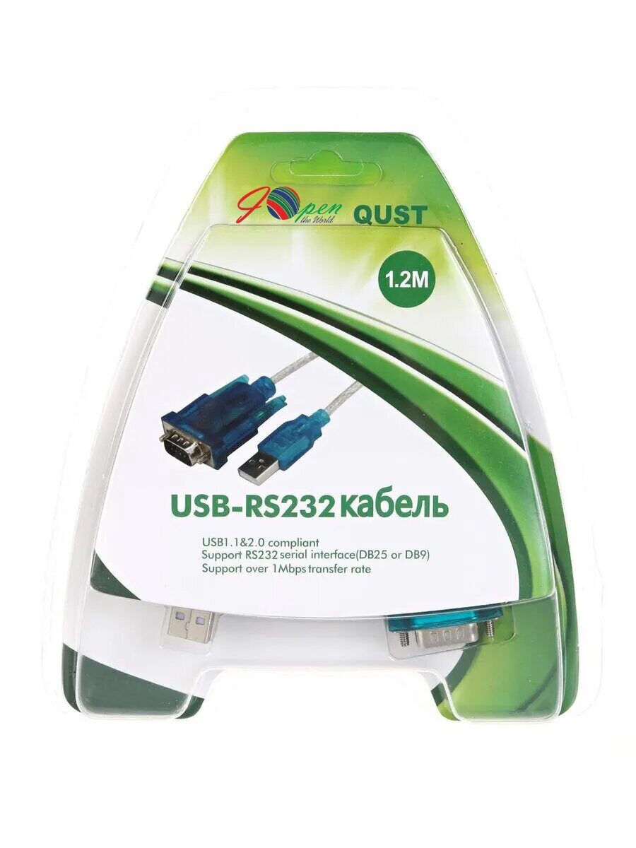Кабель USB Am -> RS-232 DB9M, винты ( добавляет COM порт) iOpen (Aopen/Qust) <ACU804>