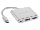 Кабель-концентратор USB3.1 TypeC(m) to HDMI+USB3.0 +PD charging 4K@30Hz, Telecom<TUC010>