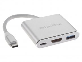 Кабель-концентратор USB3.1 TypeC(m) to HDMI+USB3.0 +PD charging 4K@30Hz, Telecom