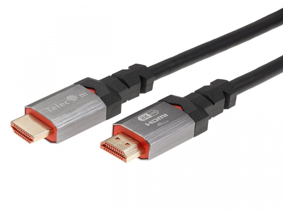 Кабель HDMI 19M/M,ver. 2.1, 8K@60 Hz 1m метал разъемы, Telecom <TCG365-1M>