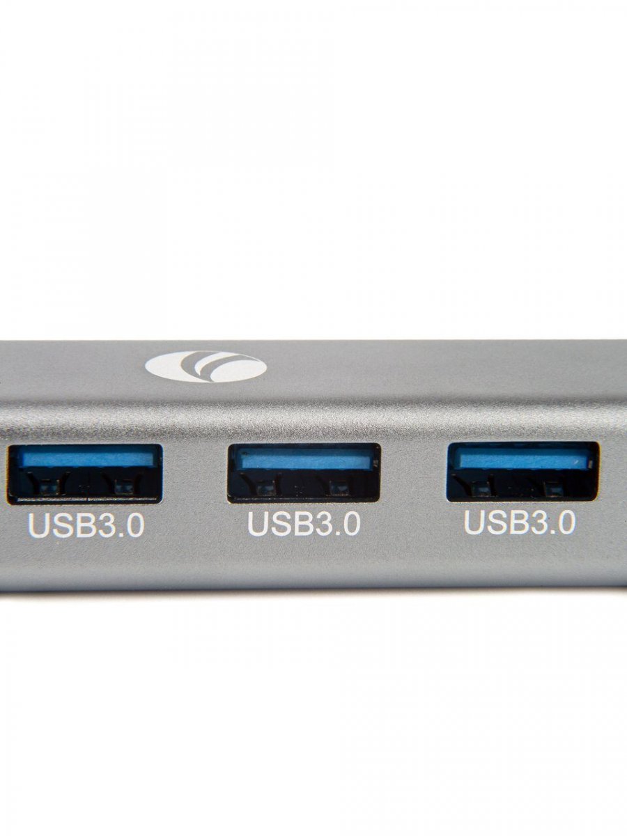 Кабель-концентратор USB 3.1 Type-Cm --> RJ-45+3port USB3.0(f)  Aluminum Shell VCOM <DH311A>