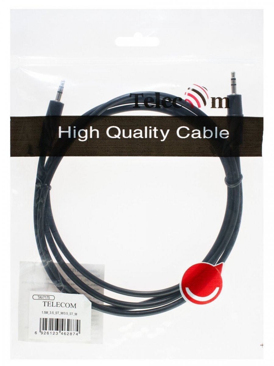 Кабель соединительный Telecom 3.5 Jack (M) - 3.5 Jack (M), стерео, аудио, 1.5м