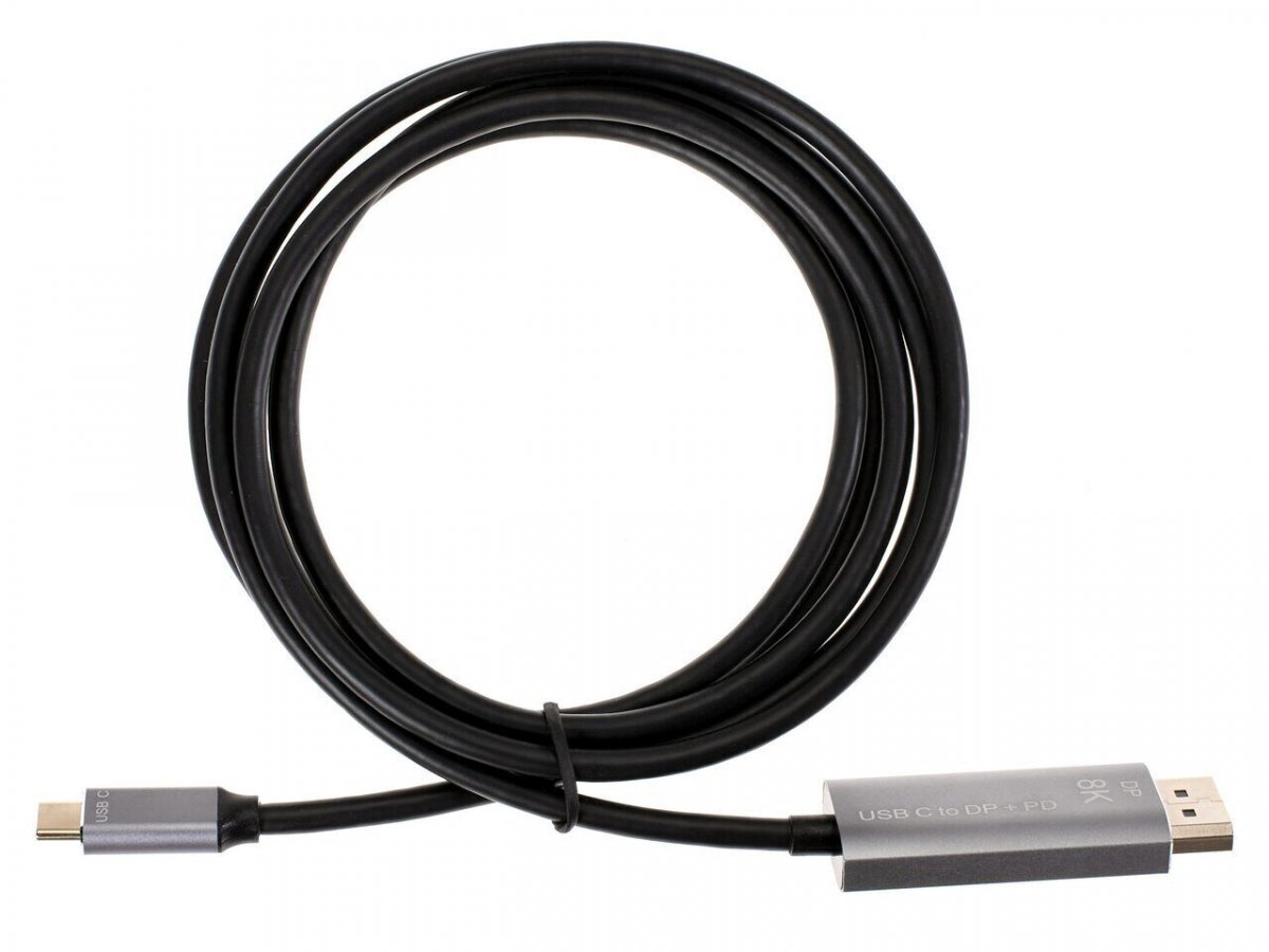 Кабель-адаптер USB Type-Cm --> DP1.4v (m) 8K@60Hz, PD 100W,1.8m , Alum Shell,VCOM <CU480MCPD-1.8M>