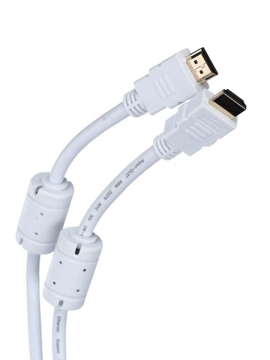 Кабель HDMI 19M/M ver 2.0, 10М, 2 фильтра, белый  iOpen (Aopen/Qust) <ACG711DW-10M>