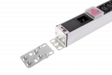 Вертикальный блок розеток Rem-16 с выкл., 14 IEC 60320 C13, 10 C19, вход C20 16A, алюм., 33-48U
