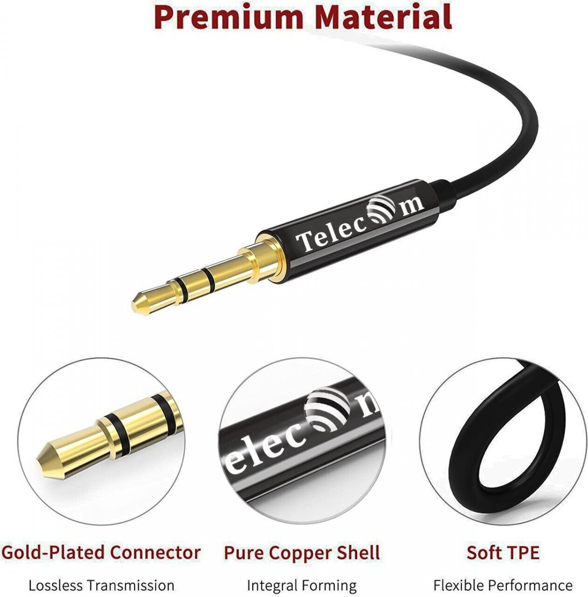 Кабель соединит угловой 3.5 Jack (M) - 3.5 Jack (M), 2м Telecom PRO <TAV7175MA-2M>