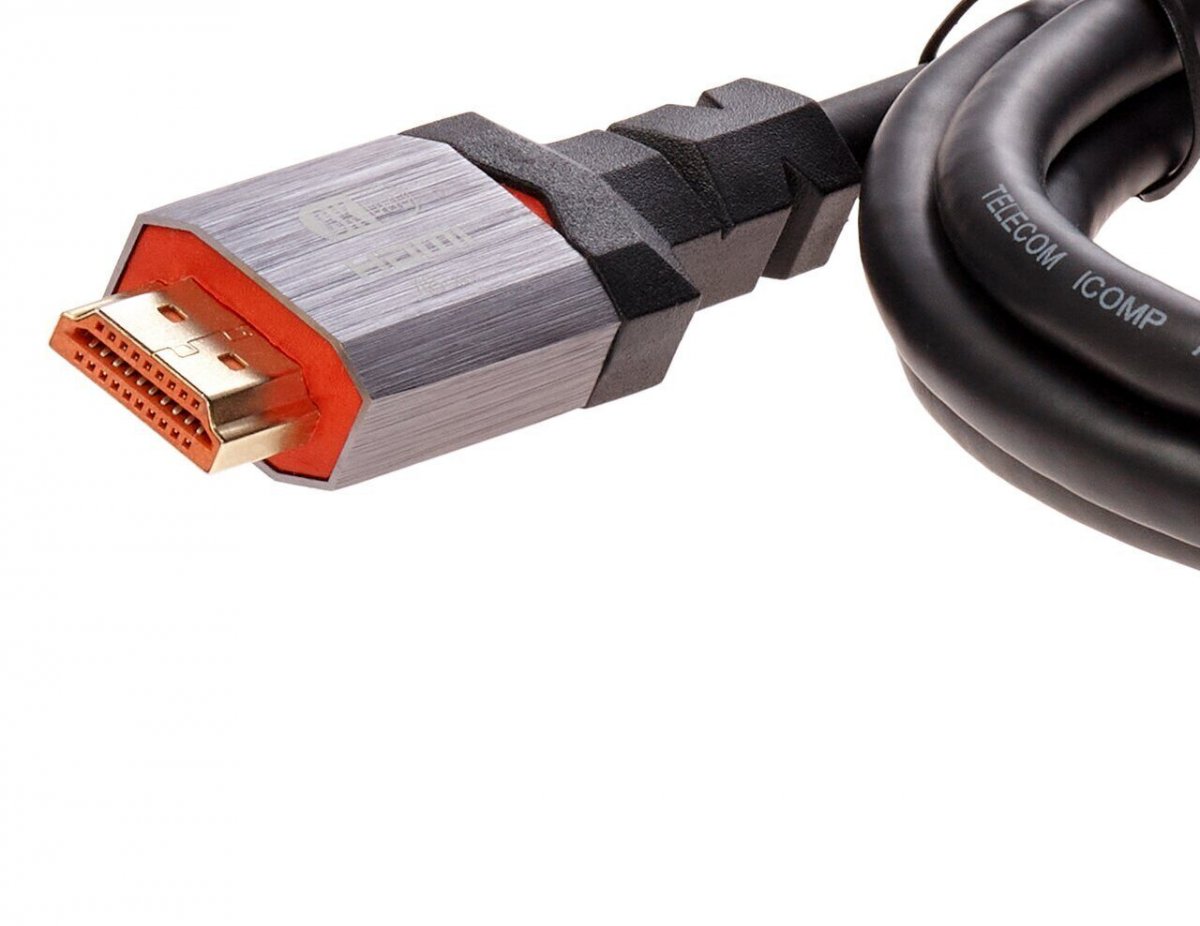 Кабель HDMI 19M/M,ver. 2.1, 8K@60 Hz 2m метал разъемы, Telecom <TCG365-2M>