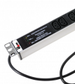 Вертикальный блок розеток Rem-16 с фил. и инд., 25 IEC 60320 C13, алюм., 42-48U, шнур 3 м.