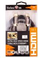 Кабель HDMI 19M/M,ver. 2.1, 8K@60 Hz 1.5m метал разъемы, нейлоновая оплетка Telecom <TCG300-1.5M>