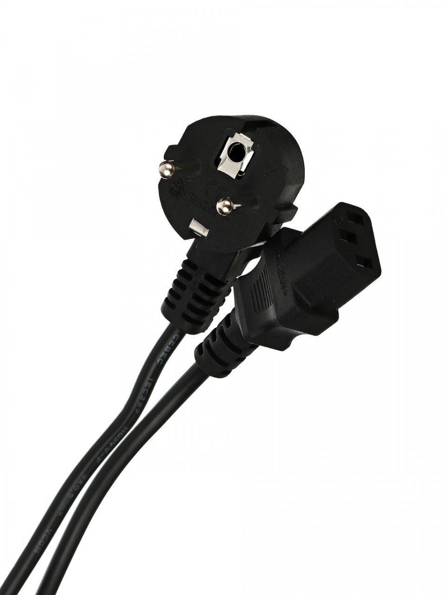 Кабель компьютер-розетка 220V (EURO)  3G 0,5mm2 VCOM {CE021-CU} 3 метра