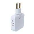 Тройник для розетки плоский, белый, с USB
