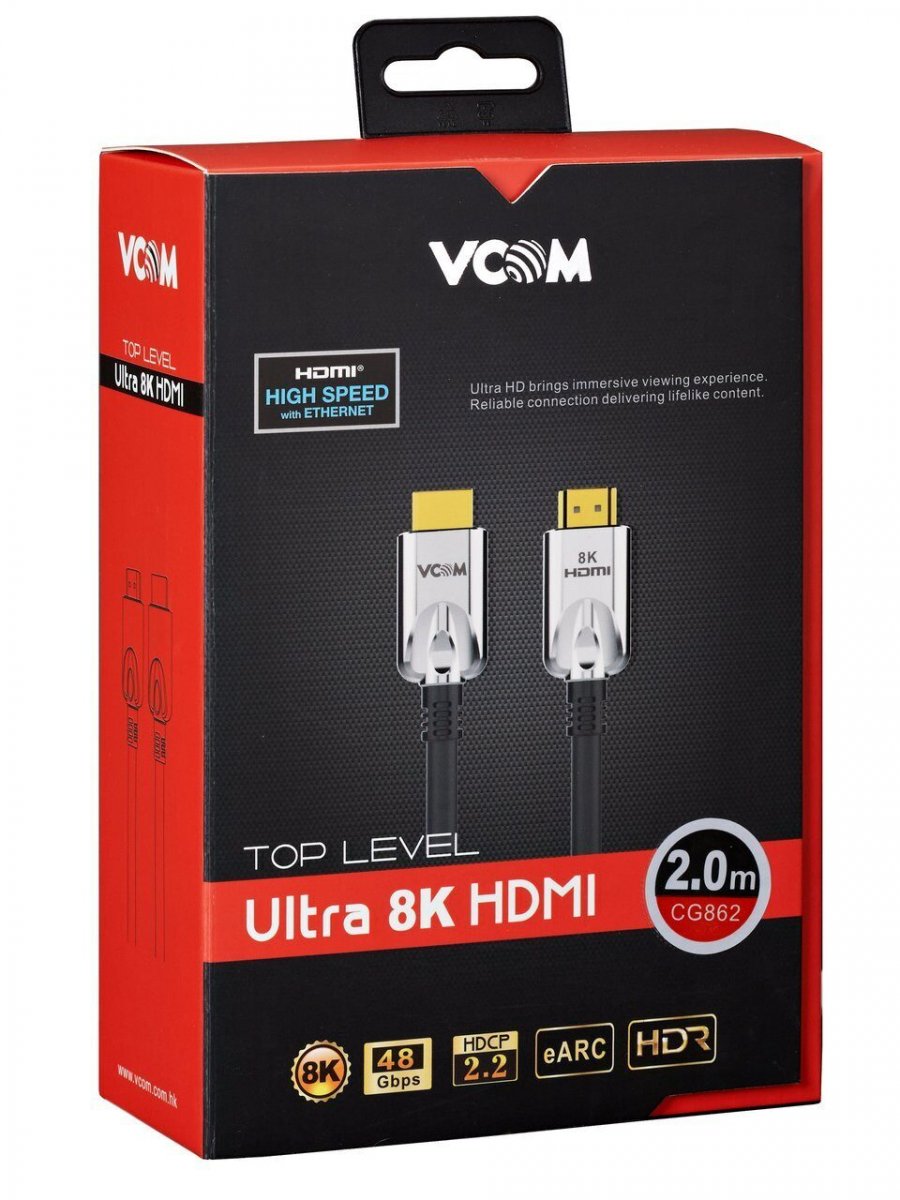 Кабель HDMI 19M/M,ver. 2.1, 8K@60 Hz 2m VCOM CG862-2M