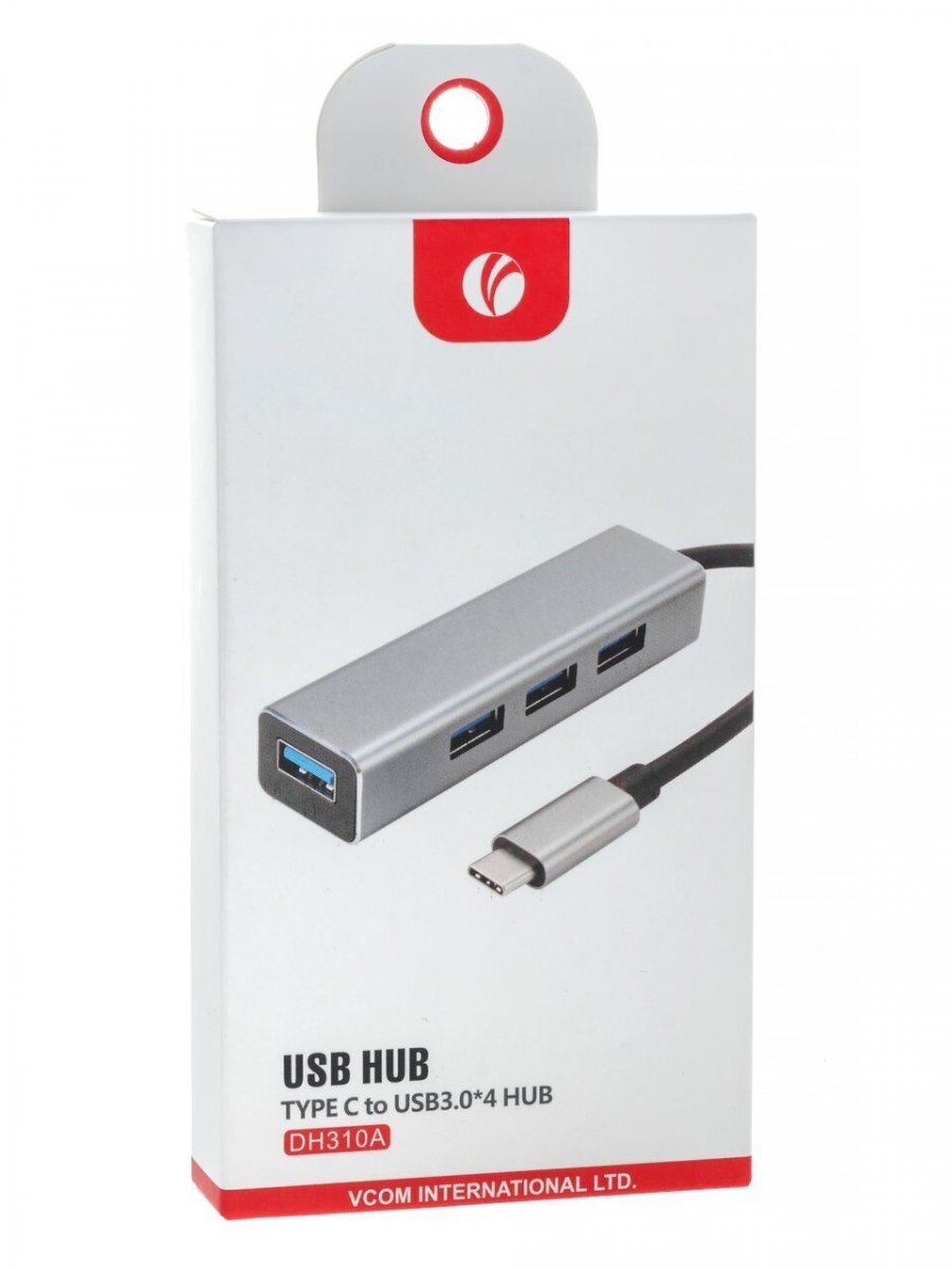 Кабель-концентратор USB 3.1 Type-Cm to 4 port USB3.0(f)  Aluminum Shell VCOM <DH310A>