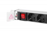Вертикальный блок розеток Rem-16 с выкл., 10  Schuko, 10 C13, вход IEC 60320 C20 16A, алюм., 33-48U