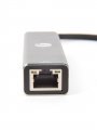Кабель-концентратор USB 3.1 Type-Cm --> RJ-45+3port USB3.0(f)  Aluminum Shell VCOM <DH311A>