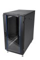 Шкаф телекоммуникационный напольный 18U (600 × 800) дверь стекло, цвет чёрный