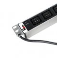 Блок розеток Rem-16 с инд., 8 IEC 60320 C19, 16A, алюм., 19", шнур 3 м.