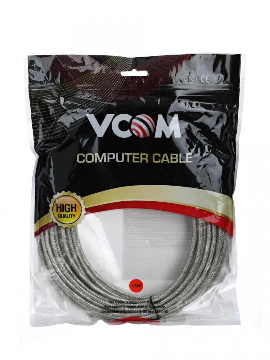 Кабель-адаптер USB2.0-repeater, удлинительный активный Af> 15м VCOM