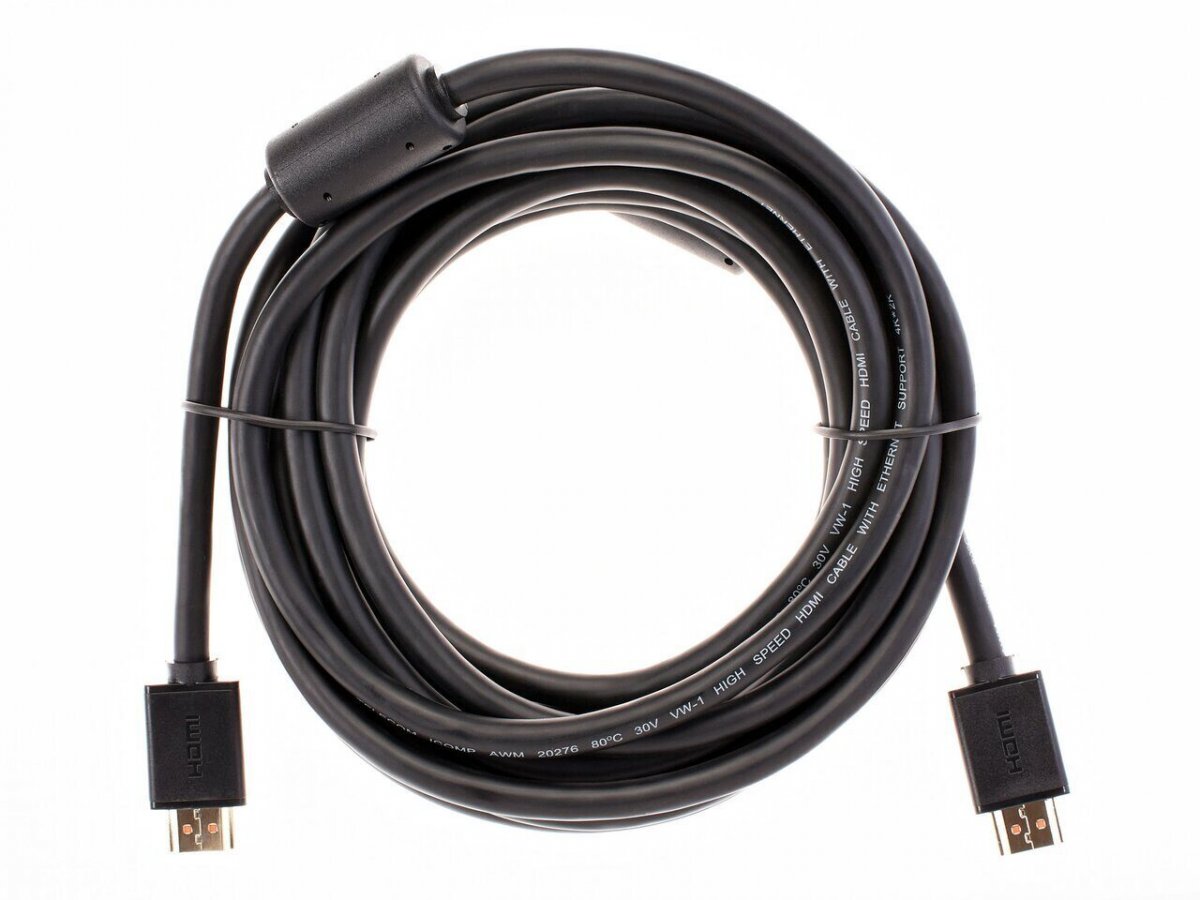 Кабель HDMI-19M --- HDMI-19M ver 2.0+3D/Ethernet ,5m, 2 фильтраTelecom <TCG215F-5M>