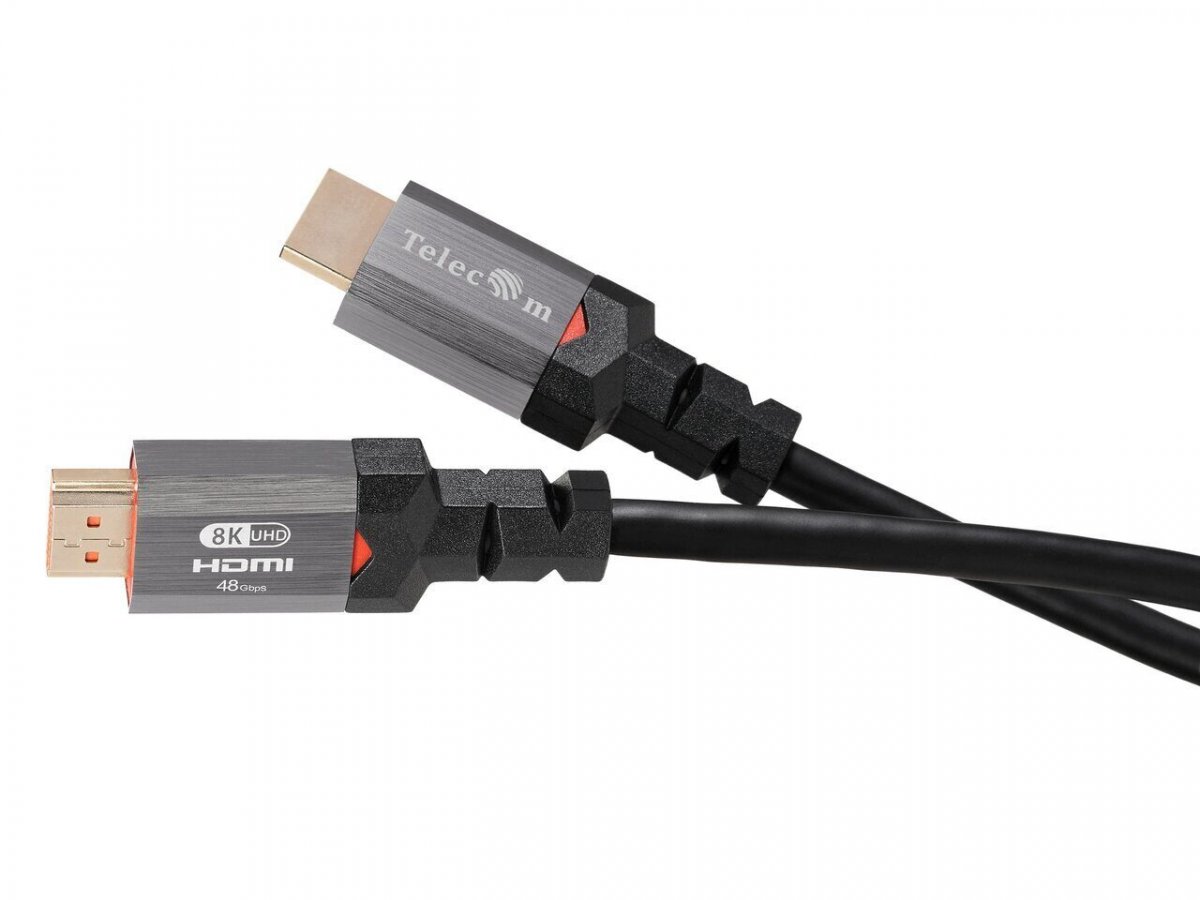 Кабель HDMI 19M/M,ver. 2.1, 8K@60 Hz 2m метал разъемы, Telecom <TCG365-2M>